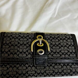Coach Black and Gray Signature Wallet